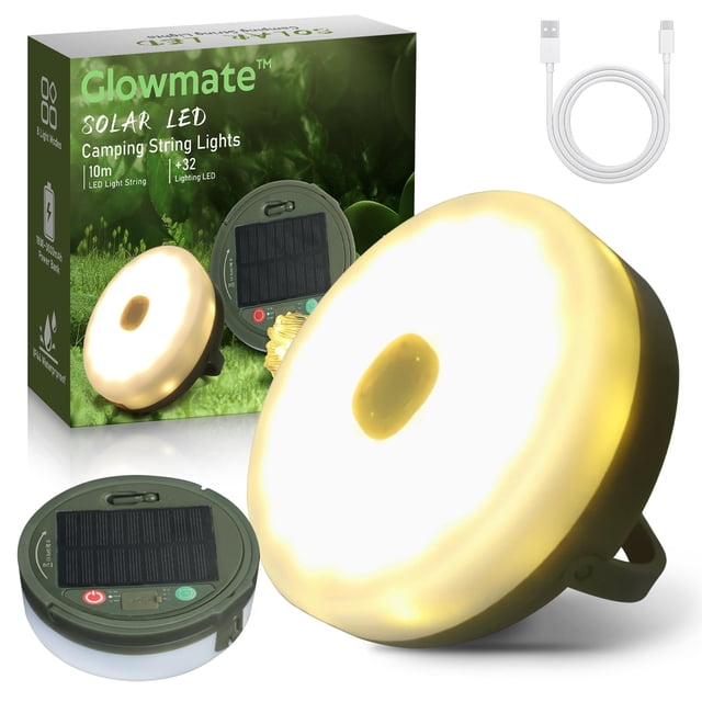 Cadena de luces Camp Light Glowmate 4 en 1 para acampar, 32.8 pies