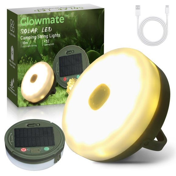 Cadena de luces Camp Light Glowmate 4 en 1 para acampar, 32.8 pies
