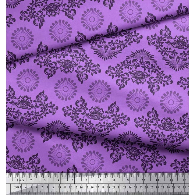 Soimoi Moss Georgette Fabric Floral & Damask Ethnic Decor Fabric Printed Yard 42 Inch Wide
