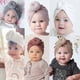thumbnail image 3 of Soft Baby Turban Hat Donut Knot Newborn Baby Girls Hats Solid Color Kids Cap Beanies Autumn Winter Children Caps Bonnet, 3 of 5