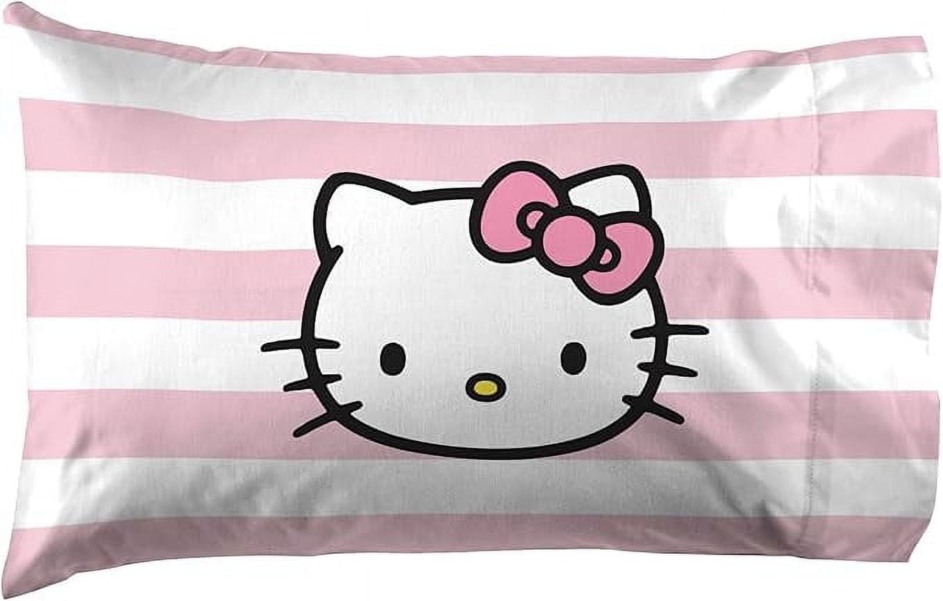 Sanrio Hello Kitty Stripes & Hearts 4 Piece Full Size Sheet Set