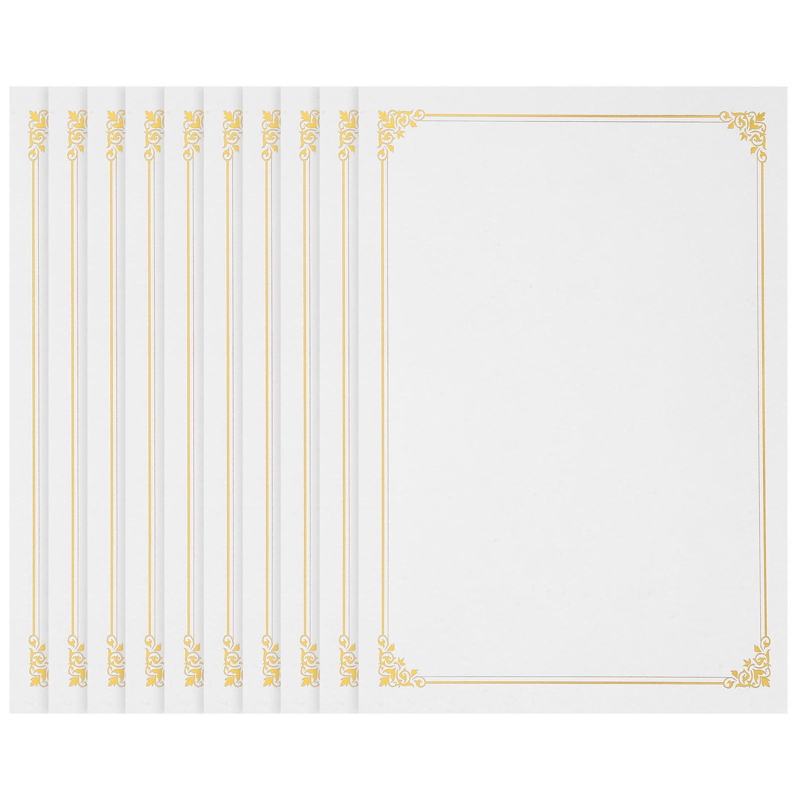 MOVTOTOP Golden Blank Certificate Paper for Office School Use A4 Size 10pcs
