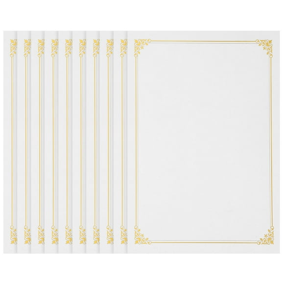 MOVTOTOP Golden Blank Certificate Paper for Office School Use A4 Size 10pcs