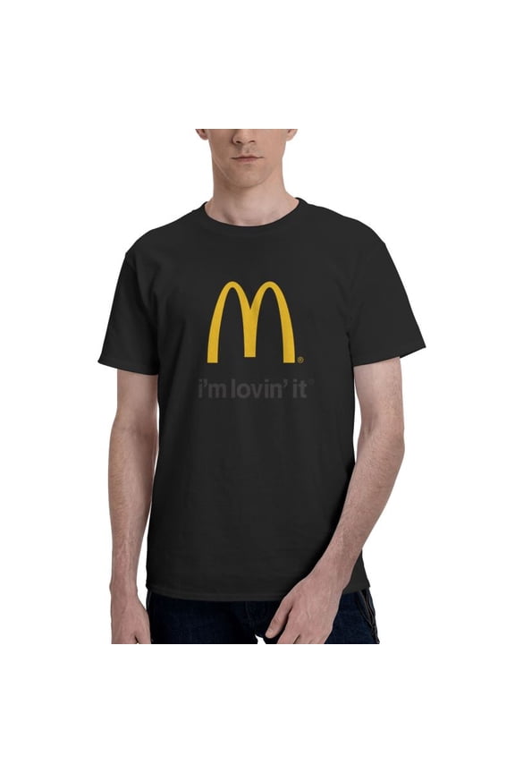Mcdonald'S Logo Men'S Basic Short Sleeve T-Shirt Fad Black Medium