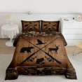 thumbnail image 2 of Homewish Safari Deer Bear Queen Comforter Set,Wild Animal Bedding Sets,Pike Fish Bedding Comforter Set For Boys Teens,Breathable Home Decor Reversible,3-Piece, 2 of 8