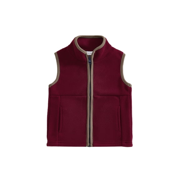 RUINIXCW Toddler Baby Boy Girl Thin Fleece Vest Jacket Infant Boy Fall Winter Clothes Zip Up Stand Collar Tractor Solid Sleeveless Jacket Pocket