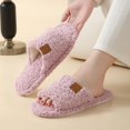 thumbnail image 5 of XFeng Women’s Open Toe Fuzzy Slide Slippers, Solid Faux Fur Soft Plush House Slippers, Non‑Slip Indoor Bedroom Slippers, 5 of 5