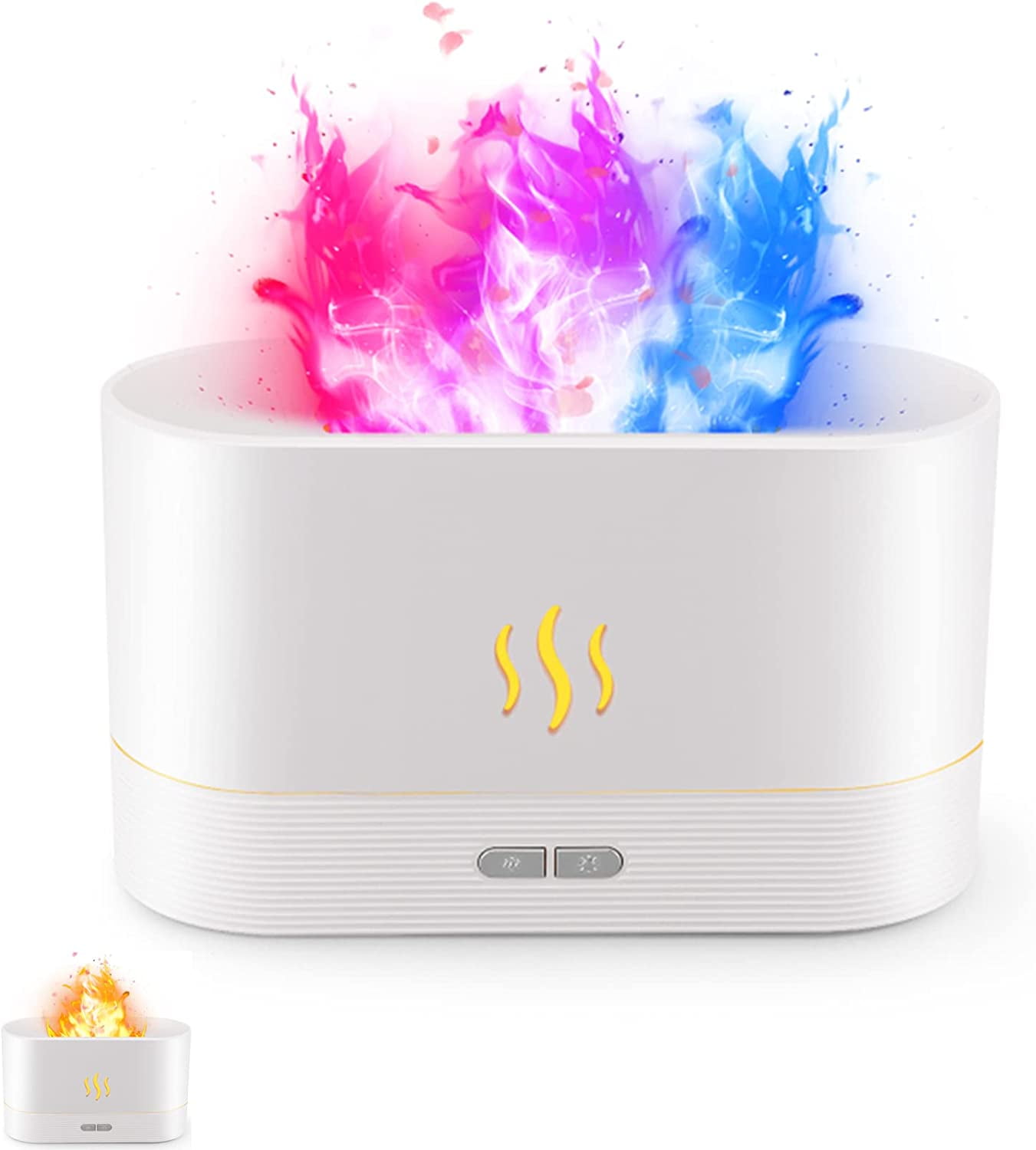 Dropship Flame Essential Oil Diffusers, Upgrade 7 Colour Lights Aromatherapy  Diffuser, Oil Diffuser, Air Humidifier, Aroma Diffusers For Home, Bedroom,  Office, Yoga, Timer & Waterless Auto Off 150ml to Sell Online at