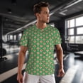 thumbnail image 3 of Wukai 60s and 70s Style Print Men's Short-Sleeved Mesh T-Shirt,Quick-Dry Short Sleeve Workout T-Shirt-Large, 3 of 8