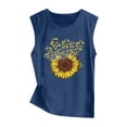 thumbnail image 3 of Womens Clothes under $5.00 Clothing Women Letters Printing Sleeveless O-Neck Vest Tank Shirt Tunic Blouse Tops, 3 of 4