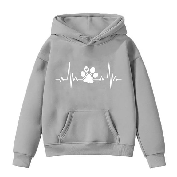 Edvintorg Boys' Fashion Hoodies & Sweatshirts 1-14 Years Girls and Toddlers' Pullover Tops Long Sleeved Heart Pattern Printed Casual Hooded Sweatshirt Sportswear
