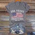 thumbnail image 2 of kaondbfi 250th Anniversary USA Shirt Womens 250 Years Semiquincentennial V Neck T Shirt American Flag Graphic Tee Casual Top Womens Essentials Fashion Clothing, 2 of 4
