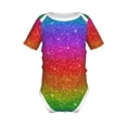 thumbnail image 2 of Balery Rainbow Glitter Pattern Baby Climbing Clothes Infant Bodysuit Cute Infant Bodysuit Baby Romper-6 Months, 2 of 7