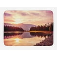thumbnail image 1 of Landscape Bath Mat, Grand Teton Mountain Range at Sunset Jackson Lake Calm National Park USA, Non-Slip Plush Mat Bathroom Kitchen Laundry Room Decor, 29.5 X 17.5 Inches, Peach Pale Yellow, Ambesonne, 1 of 2