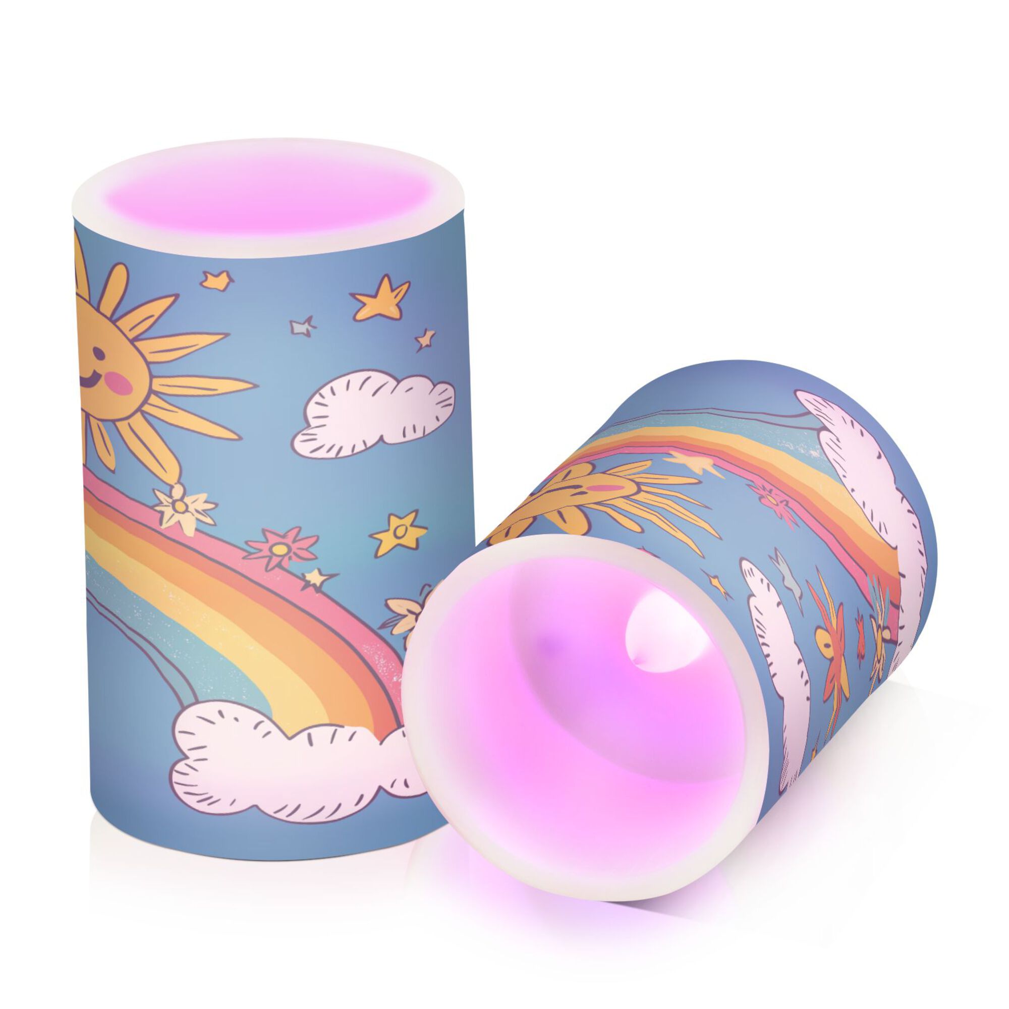 Yayeee Flameless Candles with Remote Flickering Battery Operated Multi Color Changing, Cowboy Pattern