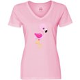 thumbnail image 3 of Inktastic Cute Flamingo, Baby Flamingo, Pink Flamingo, Bird Women's V-Neck T-Shirt, 3 of 5