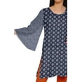 thumbnail image 4 of Moomaya Kimono Sleeve Mini Kurta Summer Tunic Printed Short Kurtis For Women, 4 of 5