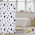thumbnail image 3 of Manfei Twinkling Stars Print Shower Curtain 72Wx72L,Cute Cartoon Themed Bathroom Curtain,Purple White, 3 of 5