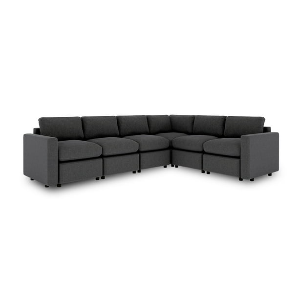 Sala Seccional Modular Esquinera Adapti 6 Plazas | Gris Carbón