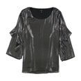 thumbnail image 1 of Alfani Blusa con mangas con volantes metálicos para mujer Gris Grande, 1 of 2