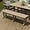 Weathered Wood, variant on WestinTrends Malibu 65" Outdoor Dining Bench, All Weather Resistant Poly Lumber Patio Garden Bench Trestle Long Bench for Both Outdoor and Indoor, Teak