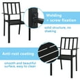 thumbnail image 6 of Hassch 2pcs Wrought Iron Dining Chairs Metal Arm Chair with Vertical Backrest for Outdoor Home Garden Patio, Black, 6 of 10