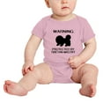 thumbnail image 2 of Warning: Protected by A Tibetan Mastiff Dog Funny Baby Rompers Baby Clothes (Pink,0-3 Months), 2 of 5