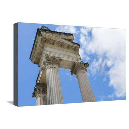 France, St. Remy, Glanum, Fortified Roman Town in Provence. Ruins of the Temple of Valetudo Stretched Canvas Print Wall Art By Emily