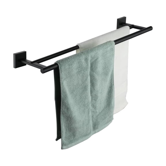 KOKOSIRI Towel Rails Bathroom Hardware Towel Bars Matte Black 24 Inch Bath Towel Holder for Cabinet Kitchen Wall Stainless Steel B5005BK-L24