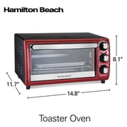 Hamilton Beach 4-Slice Countertop Toaster Oven with 5 Versatile Cooking Modes, Red