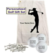 Men’s Golf Towel Gift Set – Personalized Cotton Towel & 10 Custom Tees by GBM Golf