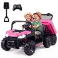thumbnail image 1 of Costway 24V 2-Seater Ride on Dump Truck,4WD Kids Ride on Car with Electric Dump Bed Pink, 1 of 10