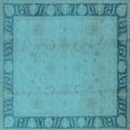 thumbnail image 1 of Ahgly Company Indoor Square Oriental Light Blue Industrial Area Rugs, 7' Square, 1 of 4