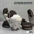 thumbnail image 3 of Ilyapa 3.5oz Plastic Dessert Cups - 100 Pack Mini Dessert Cups with Spoons - Clear Reusable Small Appetizer Cup for Cheesecake Shooters, Chocolate Mousse - Party and Catering Supplies - Parfait, 3 of 6