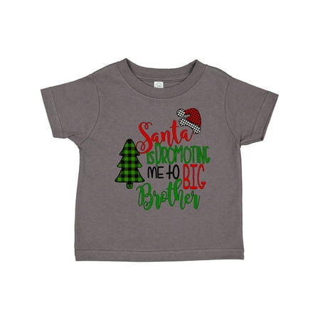 

Inktastic Santa is Promoting Me to Big Brother Green Plaid Tree Gift Toddler Boy Girl T-Shirt
