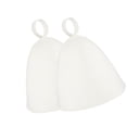 thumbnail image 2 of 2 piezas de gorro de sauna, gorro de vaporizador, gorro de ducha para baño, gorro protector para el cabello para hombres y mujeres, accesorios de baño 2 piezas blancas, 2 of 8