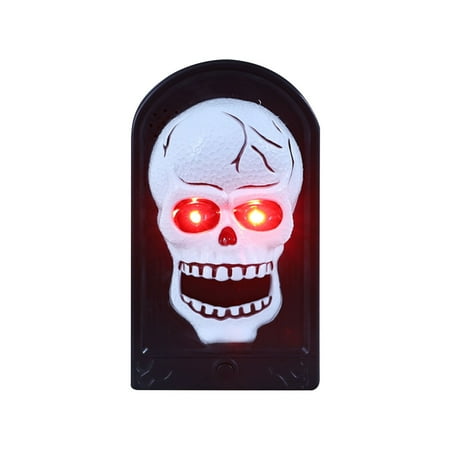 

Uutvmp Halloween Haunted House Door Decoration Dressing Up Terrifying Skull Witch Pumpkin Doorbell Glowing Props