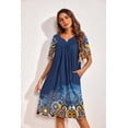 thumbnail image 5 of Ekouaer 2 Pack House Dresses for Women with Pockets Short Sleeve Moo Moos Floral Print Mumu Dresses, 5 of 6