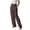 Coffee, variant on Lilgiuy Womens Leisure Solid Color High Waist Cotton Linen Wide Leg Pants Elastic Waist Pants Coffee 6 2022 Fall Winter