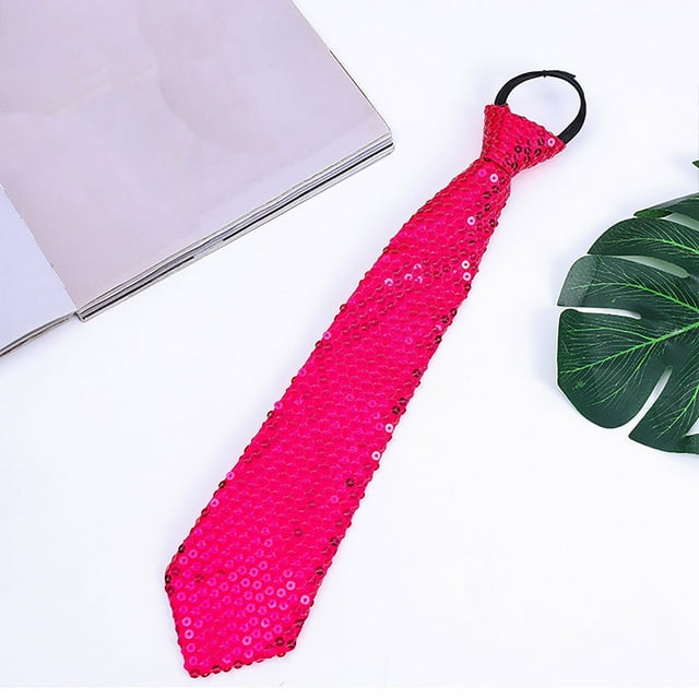 Accessoire de Scène de Carnaval pour Hommes et Femmes, Cravate Réglable à Paillettes
