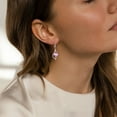 thumbnail image 3 of Juwaliy Aretes Colgantes para Mujer Rosa Piedra de Nacimiento de Octubre Aretes de Turmalina Plata Esterlina 925 Cierre de Palanca Joyería de Cola Regalo de Navidad Cumpleaños Día de San Valentín par, 3 of 11