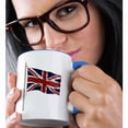 thumbnail image 2 of 3dRose, Flag of the United Kingdom on a flag pole over white Uk Great Britain British, 15oz Two-Tone Blue Mug, 2 of 7