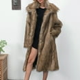 thumbnail image 6 of Yangnuo Womens Fashion Trendy Warm Faux Furry Lapel Cardigan Coat Jackets 2025 Womens Ladies Warm Faux Furry Long Coat Jacket Winter Solid V-Neck Outerwear, 6 of 6