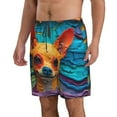thumbnail image 2 of Logiee Colorful Textured Chihuahua Print Mens Swim Trunks Quick Dry Board Shorts,Breathable Hawaii Beach Shorts Swimwear Bathing Suits-Large, 2 of 6