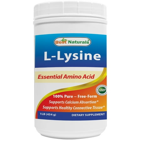 Best Naturals Lysine Powder, 1 Pound - 100% Pure (Best Substances To Build Muscle)