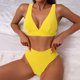 thumbnail image 2 of Gibobby Trajes de Baño para Mujer Traje de baño para mujer Bikinis Traje de baño sólido Pantalones cortos para mujer Halter Trajes de baño de dos piezas (Amarillo,CH), 2 of 3