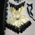 thumbnail image 2 of WREESH Womens Pajama Sets Two Piece Lingerie Nightdress Nightgown Sleepwear Underwear Set Gold, 2 of 4