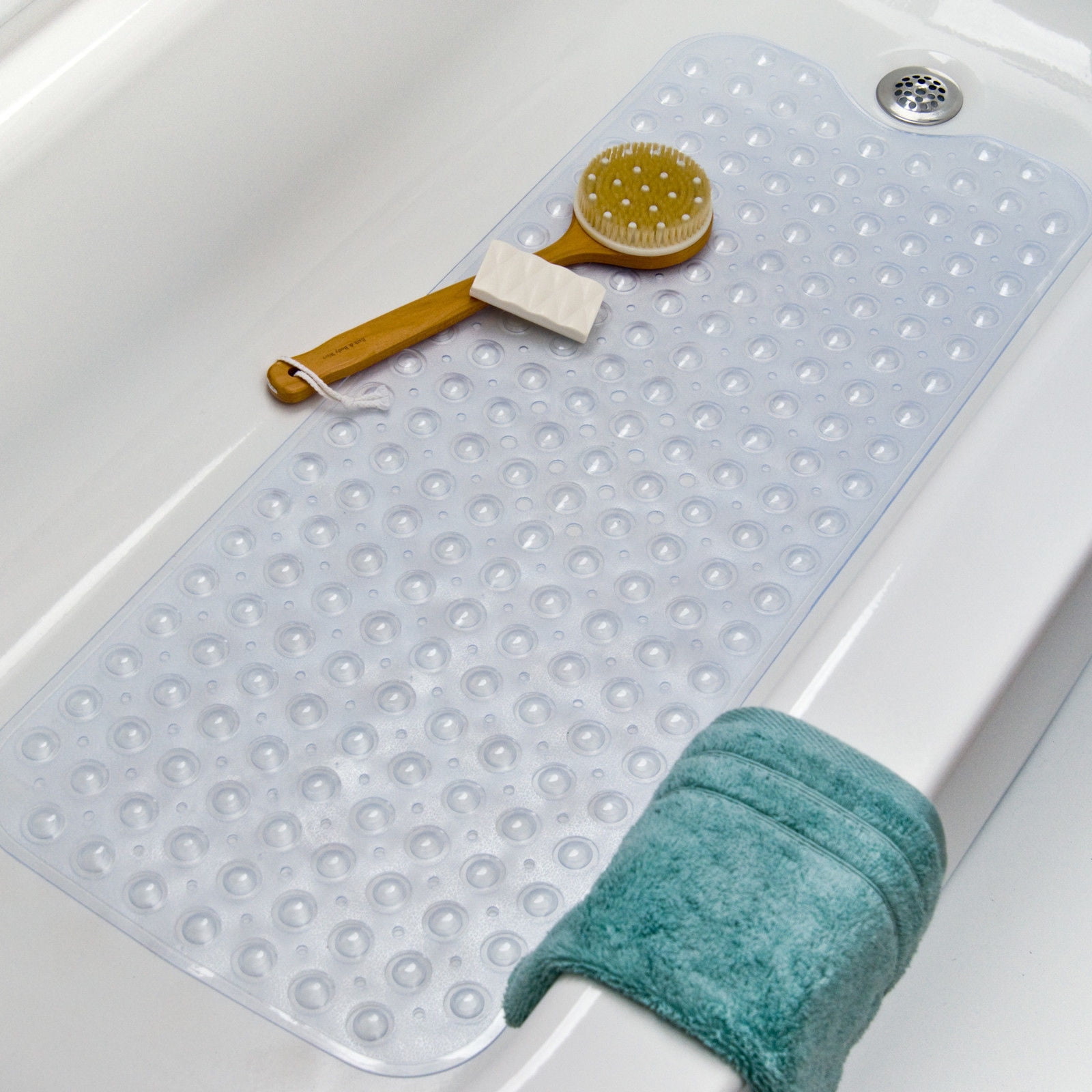 Non Slip Bath Tub Mat Anti Slip Extra Comfy Shower Square Mat Pad 