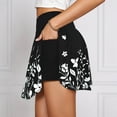 thumbnail image 4 of SHIXIAOO Jupe-Short Décontractée à Imprimé Floral d'Été pour Femmes, Jupe Courte Confortable, Extensible, Respirante, Mode pour Activités Extérieures, Mini Jupe Aguichant, Jupes Longues en Denim, 4 of 6