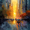 Cityscape, variant on Abstract Cat Canvas Wall Art Print for Living Room Bedroom Office Hallway Dining Room Decor